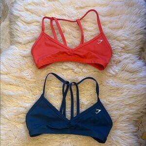 Women's Red and Blue Strappy Sports Bras Gymshark NWOT
